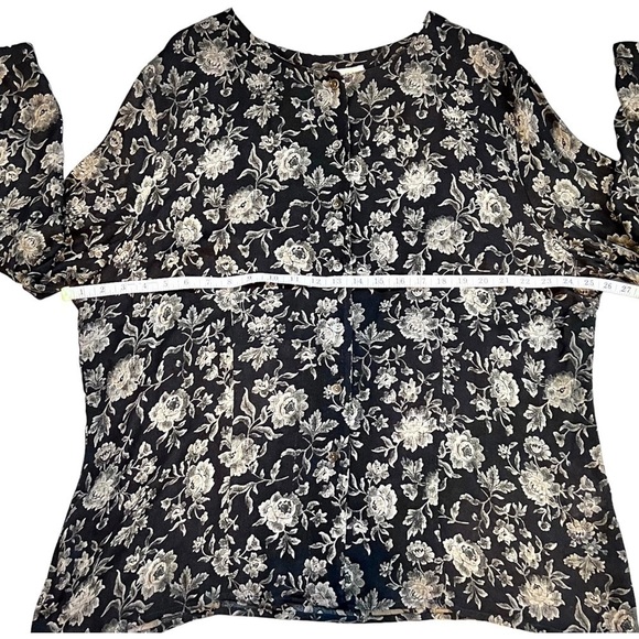 JH Collectables Black Floral Skirt Top and Sweater Vest Set Plus Size 22W - Picture 7 of 16